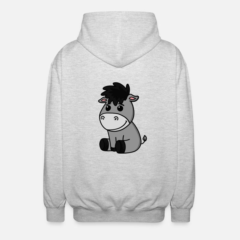 Bébé âne - Veste à capuche unisexe - gris clair chiné