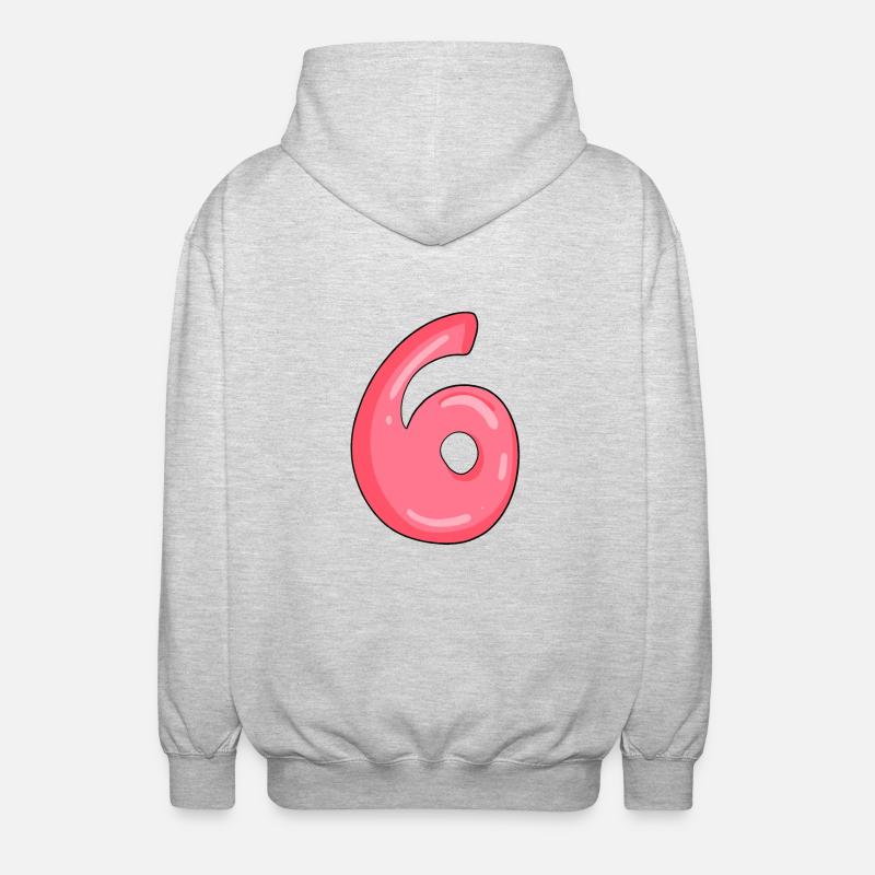 Nummer 6 - Unisex Kapuzenjacke - Hellgrau meliert