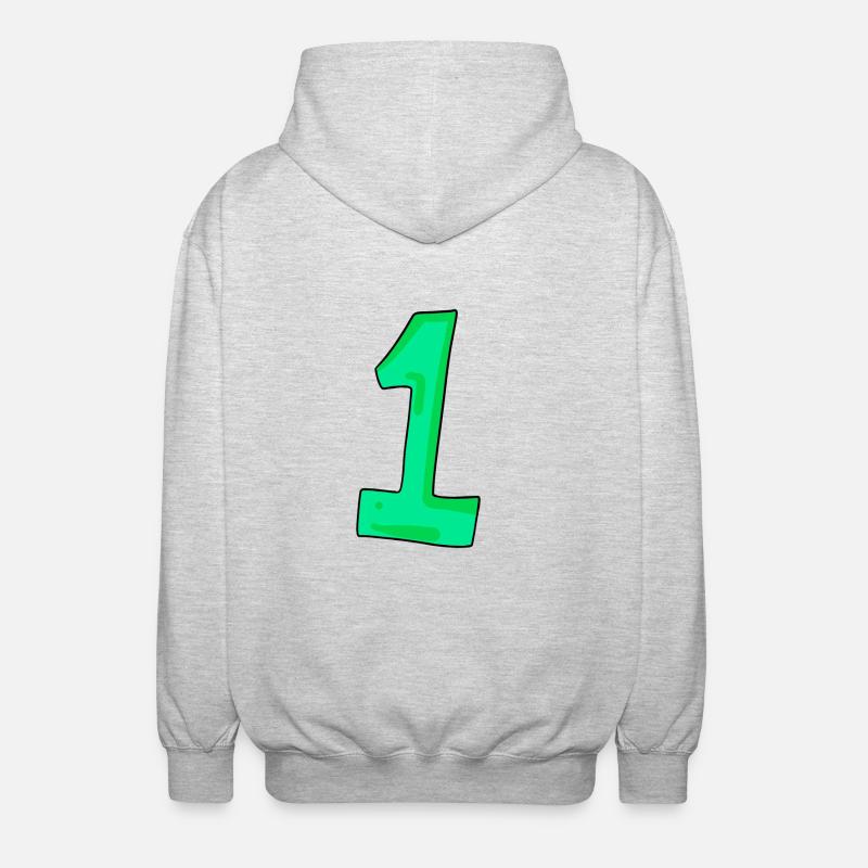 1 - Unisex Kapuzenjacke - Hellgrau meliert