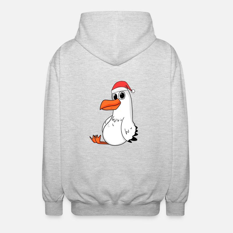 Möwe Weihnachten - Unisex Kapuzenjacke - Hellgrau meliert