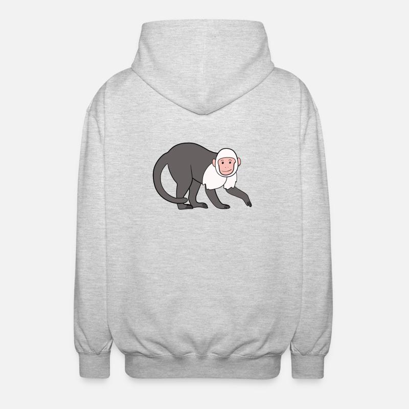 Capuchin Monkey Monkey - Unisex Hooded Jacket - light heather grey
