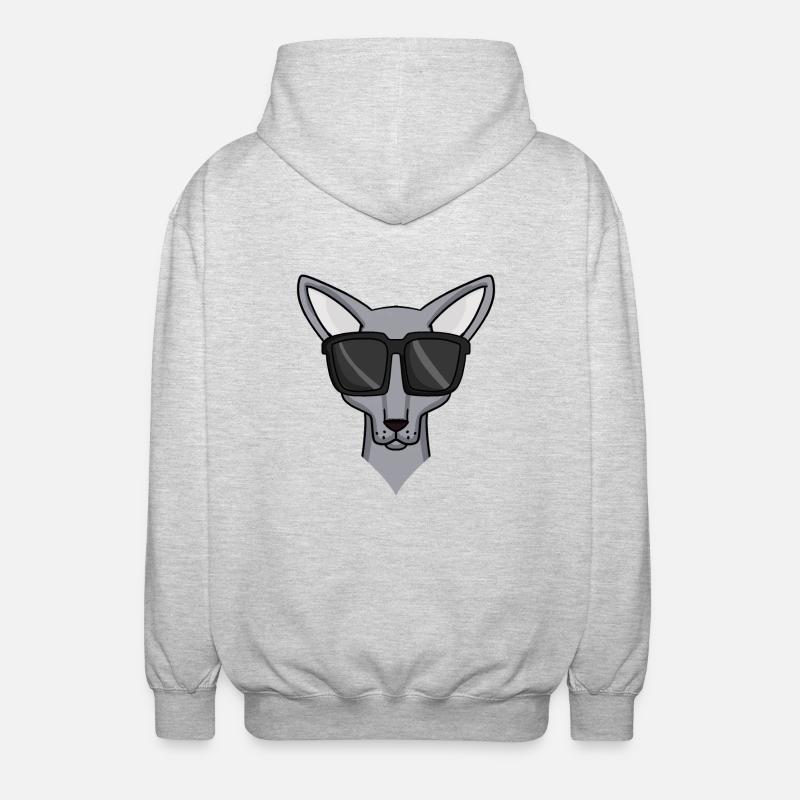 Sphynx Katze mit Sonnenbrille - Unisex Kapuzenjacke - Hellgrau meliert