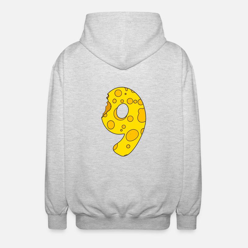 Fromage numéro 9 - Veste à capuche unisexe - gris clair chiné