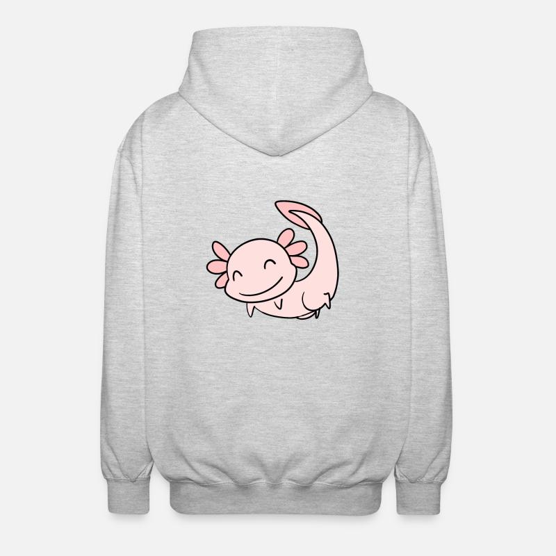 Axolotl Rose Doux - Veste à capuche unisexe - gris clair chiné