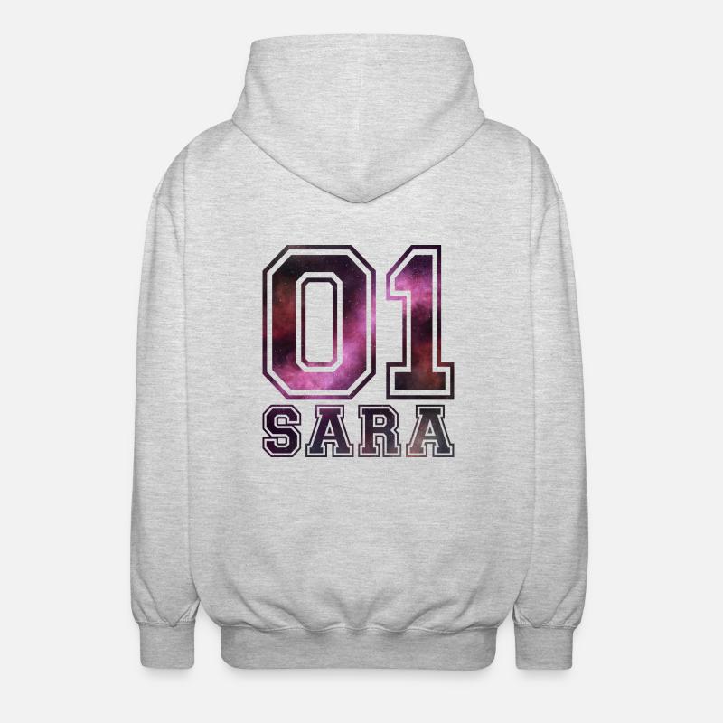 Sara Name - Unisex Kapuzenjacke - Hellgrau meliert