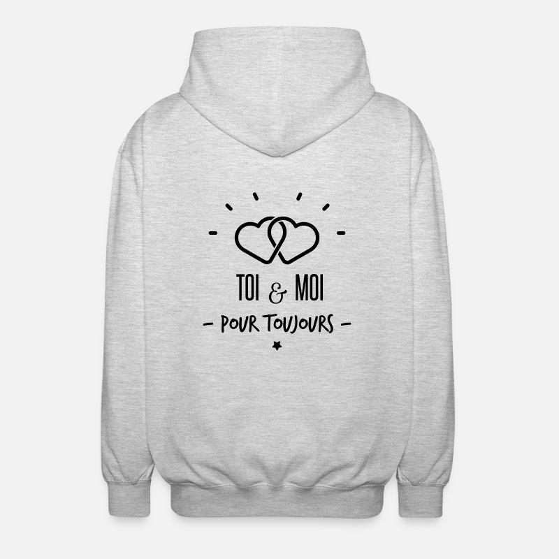 toi et moi pour toujours - Veste à capuche unisexe - gris clair chiné