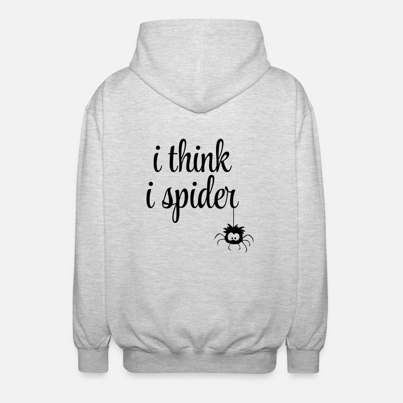 i think i spider - Unisex Kapuzenjacke - Hellgrau meliert