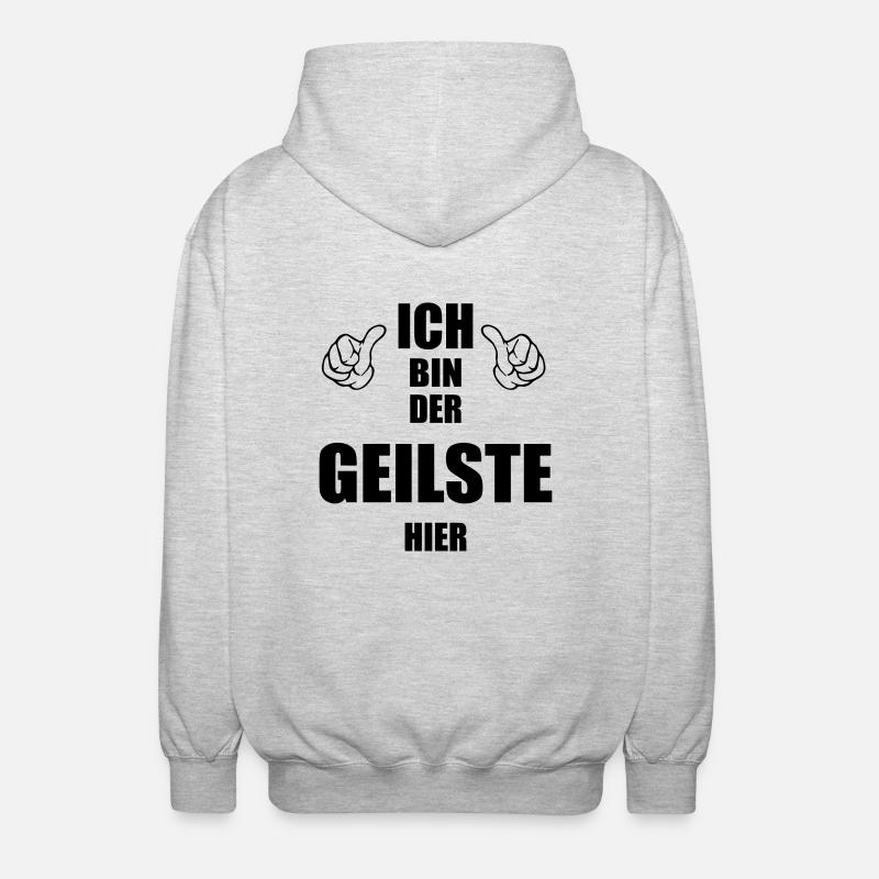 der geilste hier - Unisex Kapuzenjacke - Hellgrau meliert