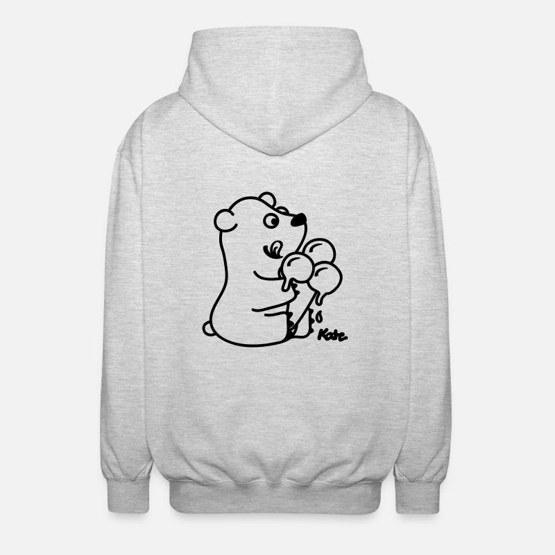 Eisbär - Unisex Kapuzenjacke - Hellgrau meliert