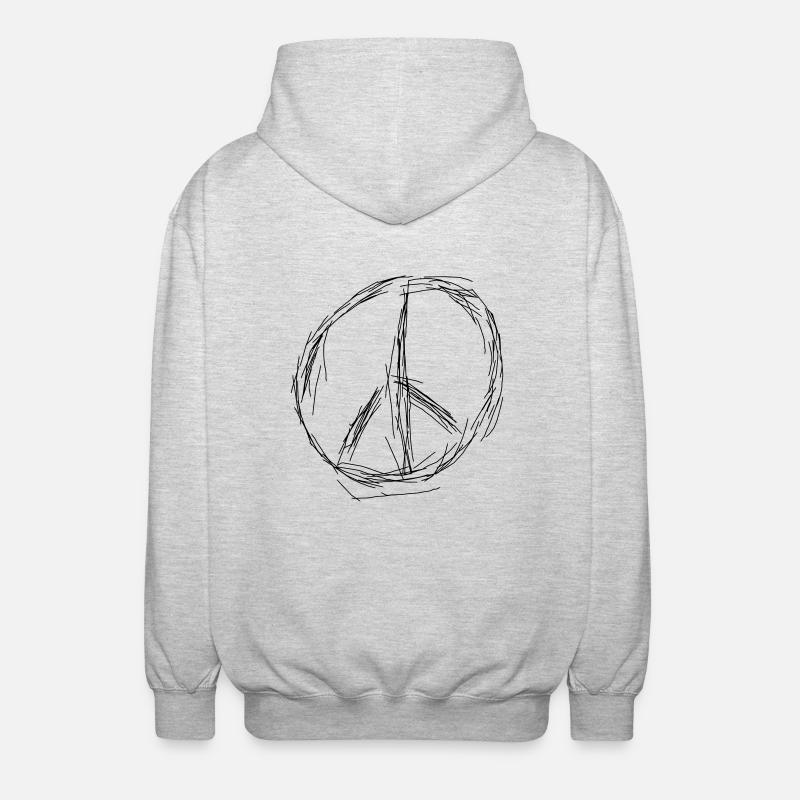 Peace Zeichen/Symbol - Unisex Kapuzenjacke - Hellgrau meliert