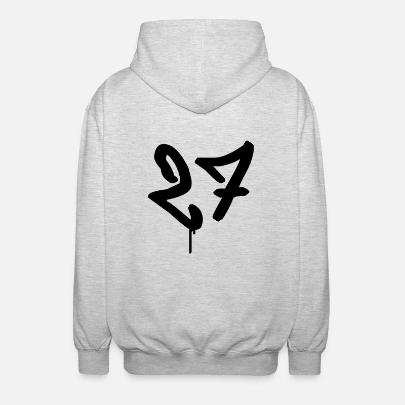 Graffiti : 27 - Unisex Kapuzenjacke - Hellgrau meliert