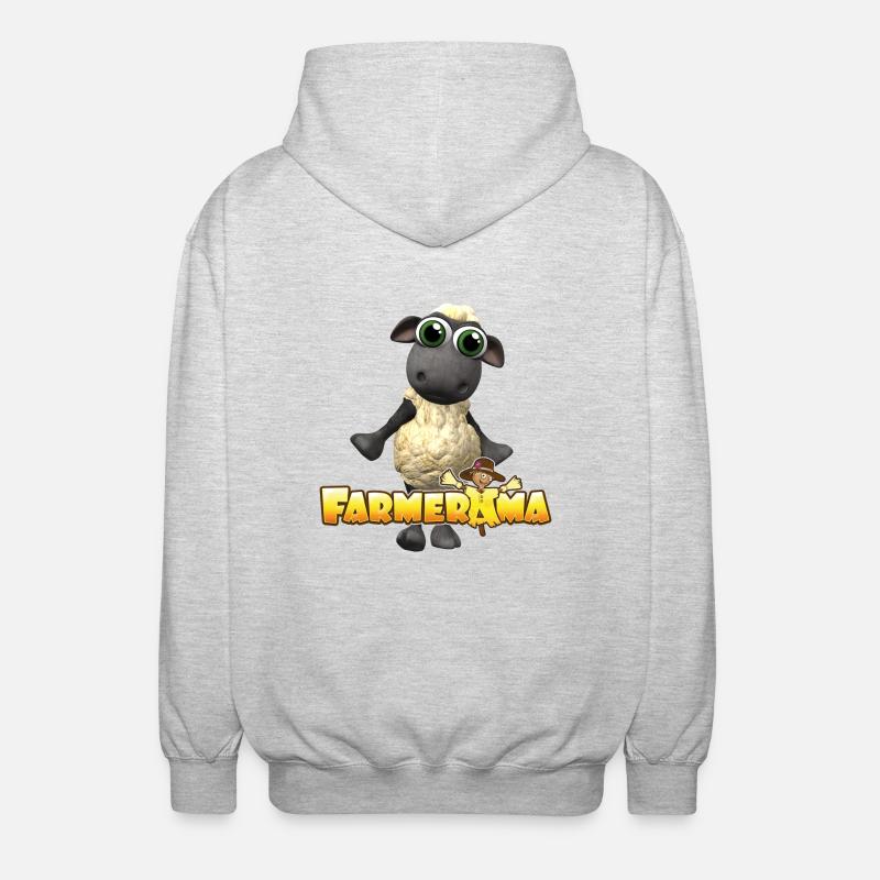 Farmerama Logo mit Schaf - Unisex Kapuzenjacke - Hellgrau meliert
