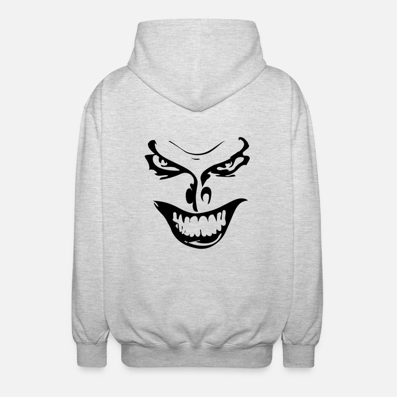 Evil Face - Unisex Hooded Jacket - light heather grey