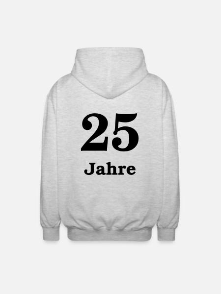 25th Birthday - Unisex Hooded Jacket - light heather grey