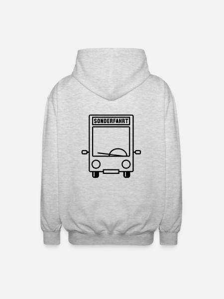 Linienbus - Sonderfahrt - Unisex Kapuzenjacke - Hellgrau meliert