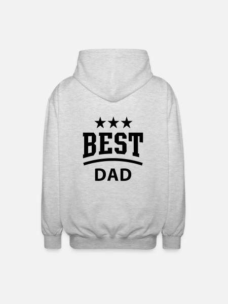 BEST DAD 3 Star - Unisex Hooded Jacket - light heather grey