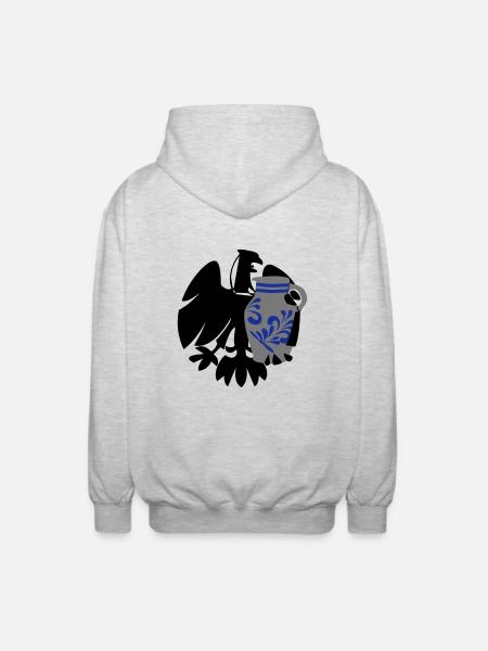 Adler & Bembel - Unisex Kapuzenjacke - Hellgrau meliert