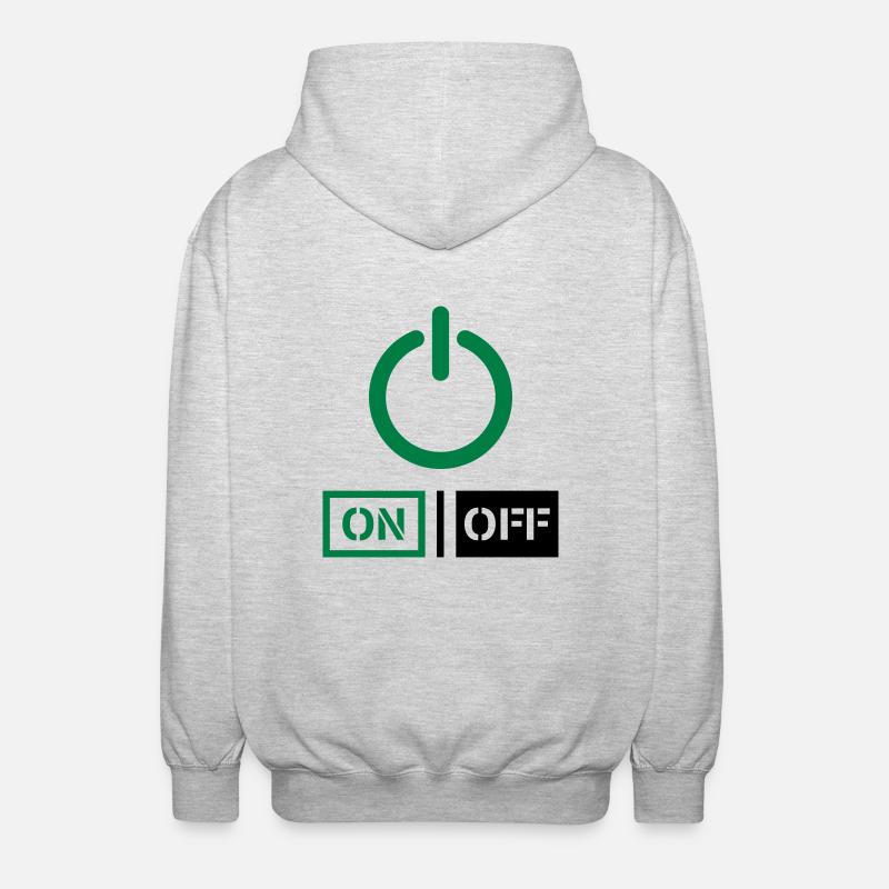 On Off Power Schalter Design - Unisex Kapuzenjacke - Hellgrau meliert