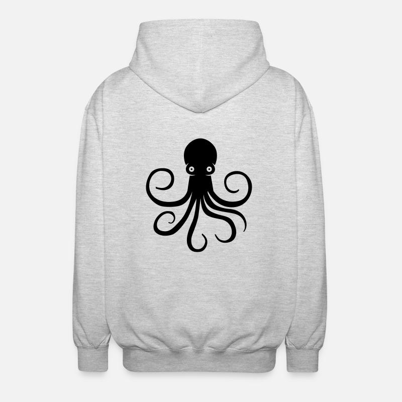 Krake - Unisex Kapuzenjacke - Hellgrau meliert