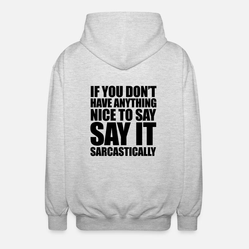 Sarcastic - Veste à capuche unisexe - gris clair chiné
