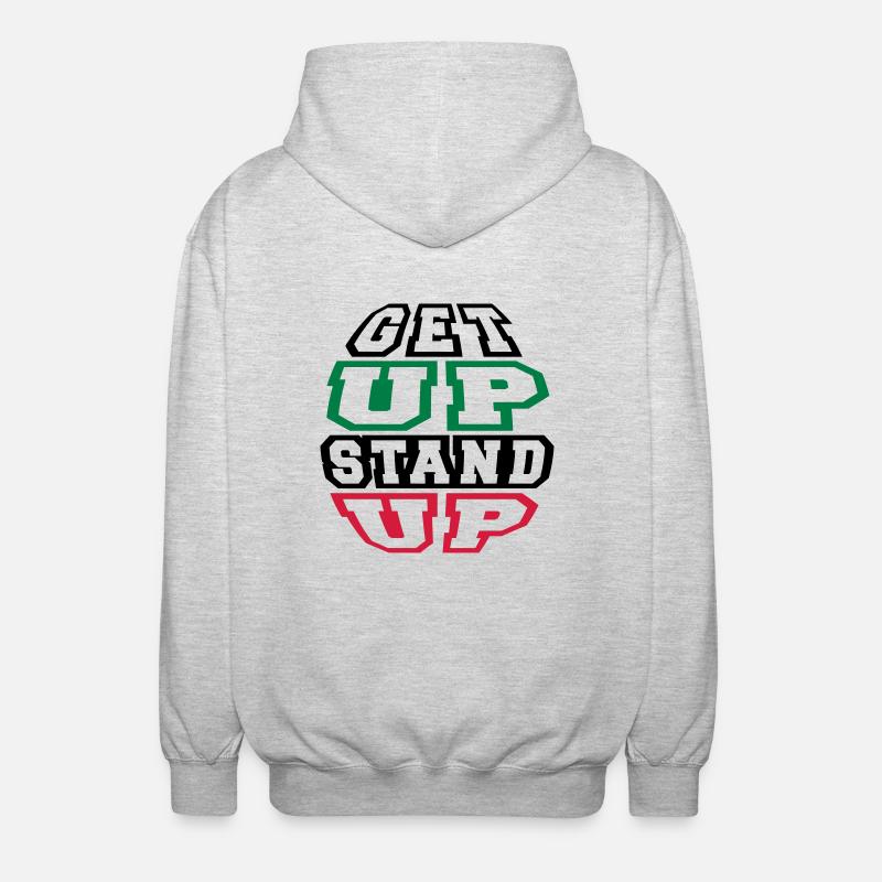 get up stand up - Veste à capuche unisexe - gris clair chiné