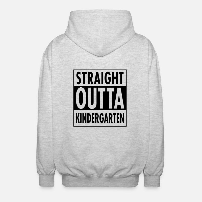 Straight Outta Kindergarten - Unisex Hooded Jacket - light heather grey