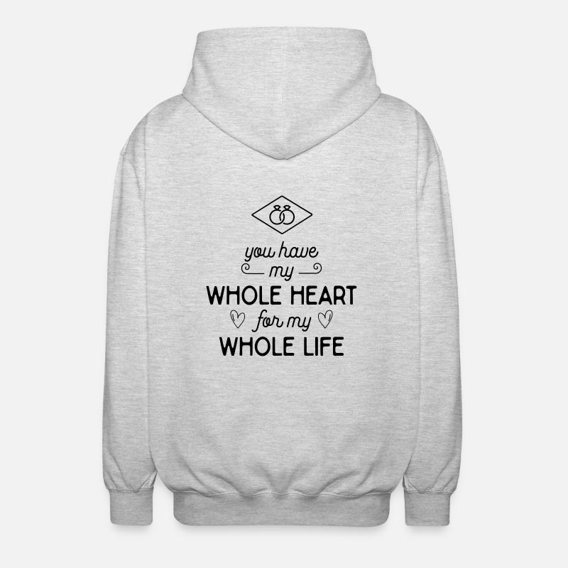 Déclaration d'amour - Veste à capuche unisexe - gris clair chiné