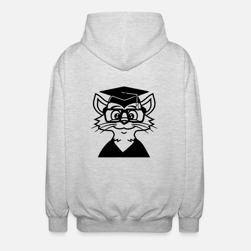 College Graduation Cat Graduation Passed - Unisex Hooded Jacket - light heather grey
