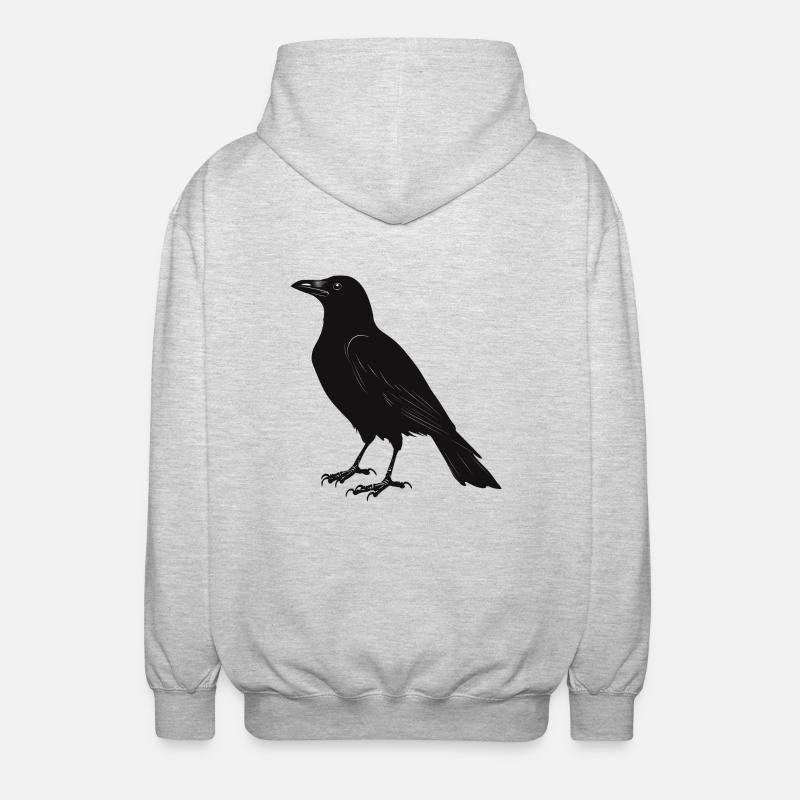 oiseau noir - Veste à capuche unisexe - gris clair chiné