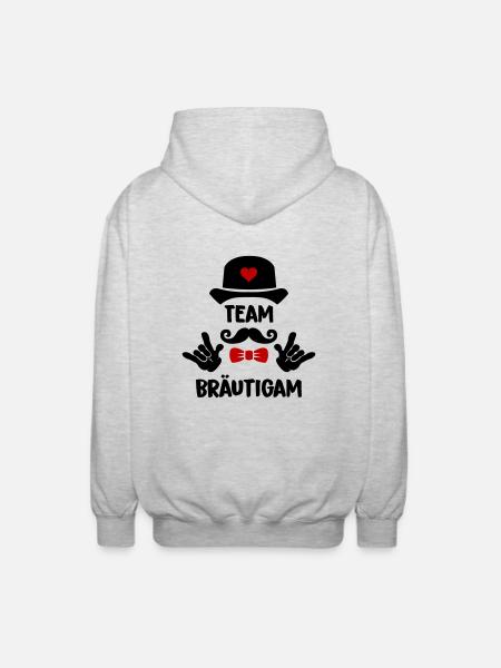 Team Groom - Unisex Hooded Jacket - light heather grey