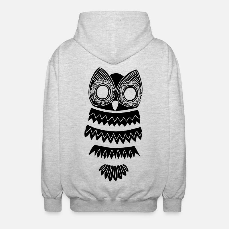 Die Schwarze Eule - Unisex Kapuzenjacke - Hellgrau meliert