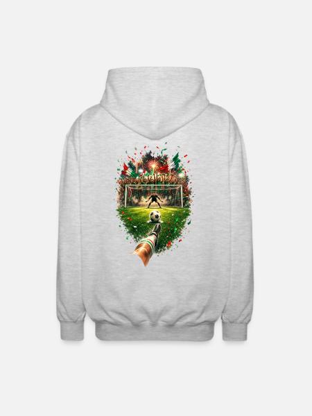 Italienischer Torjubel im Stadion - Unisex Kapuzenjacke - Hellgrau meliert