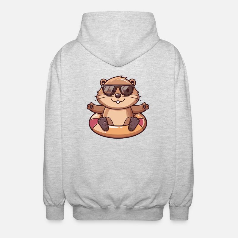 Castor Bande dessinée Cool - Veste à capuche unisexe - gris clair chiné