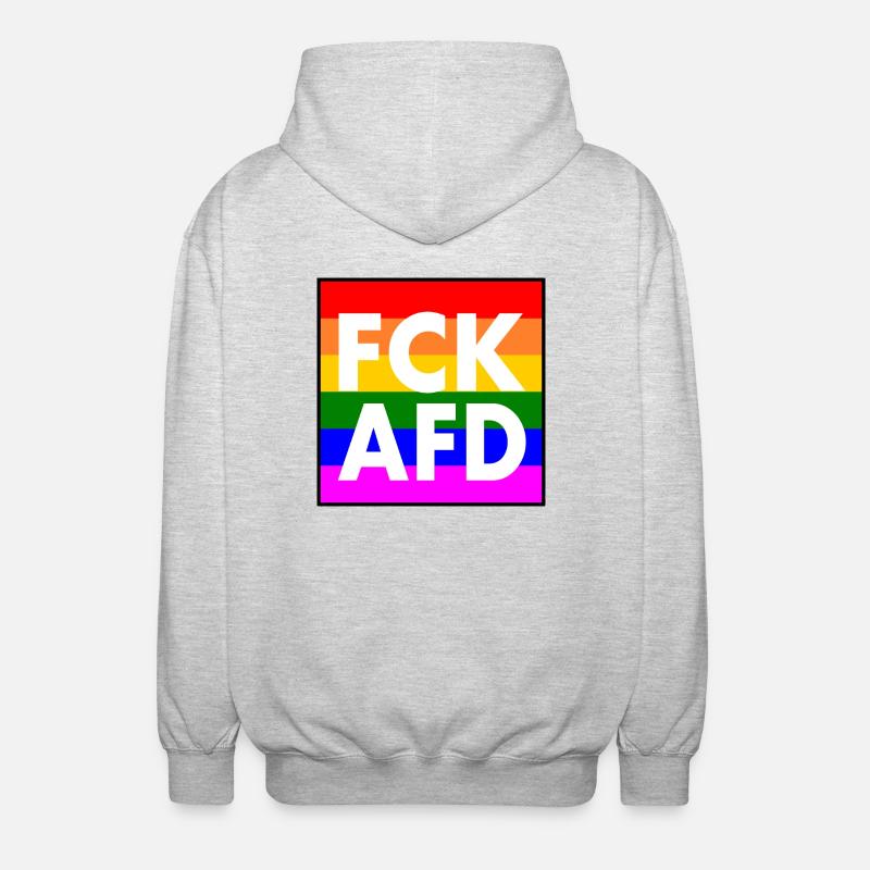 Fck afd - Unisex Kapuzenjacke - Hellgrau meliert