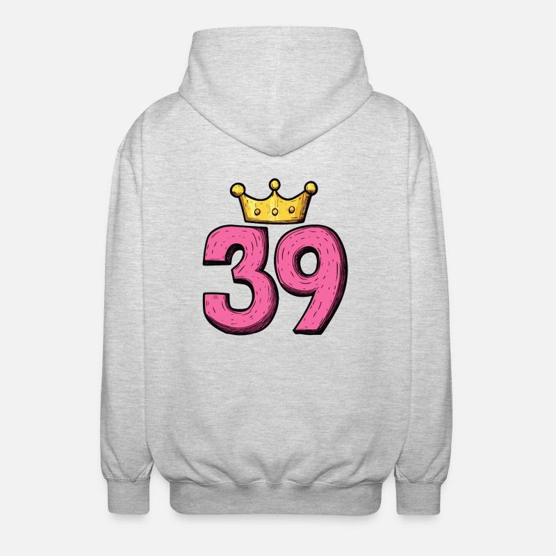39 Number Crown - Unisex Hooded Jacket - light heather grey