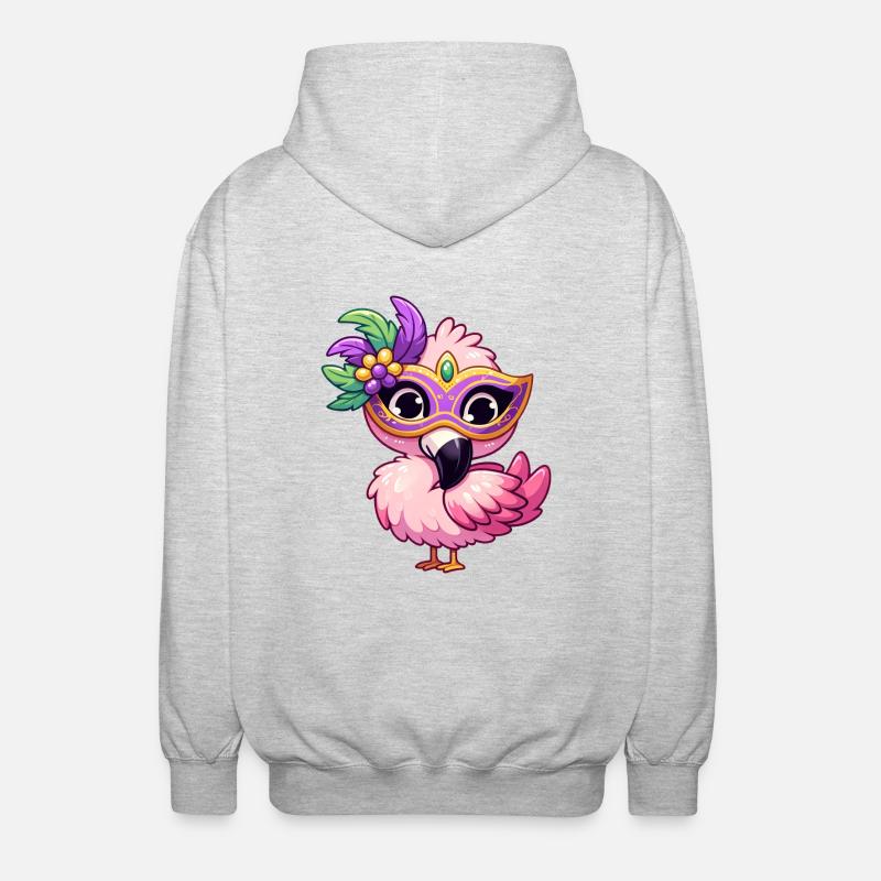 Mardi Gras Comic Flamingo - Veste à capuche unisexe - gris clair chiné