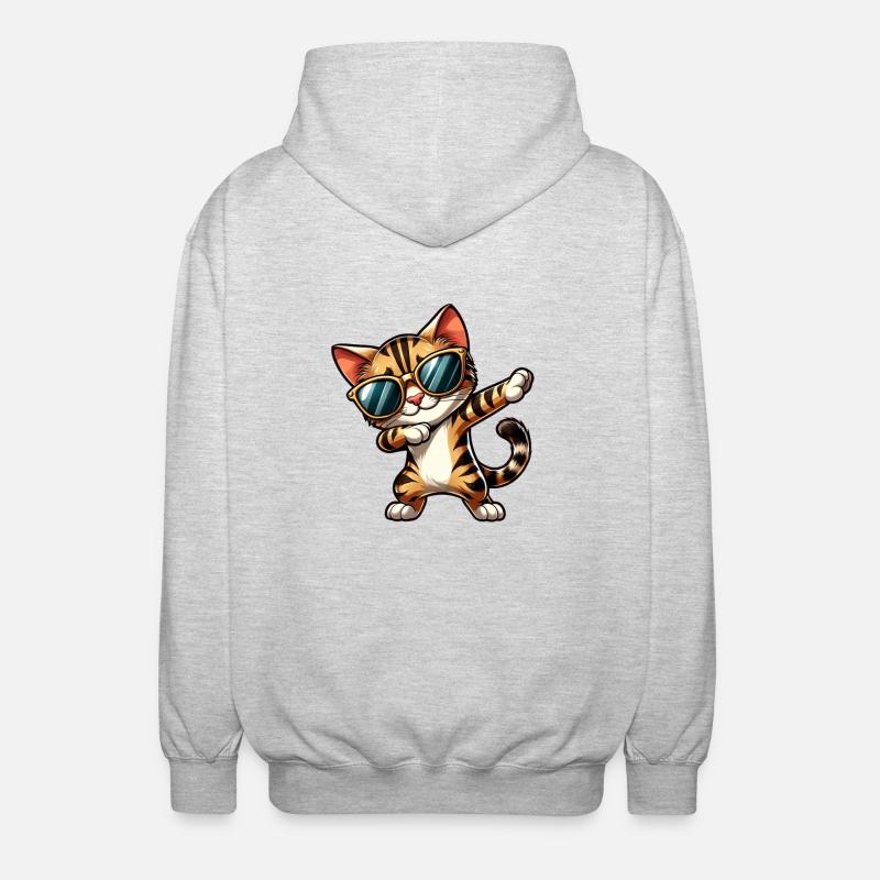 Bengal Cat Makes Dab Comic - Unisex Hooded Jacket - light heather grey