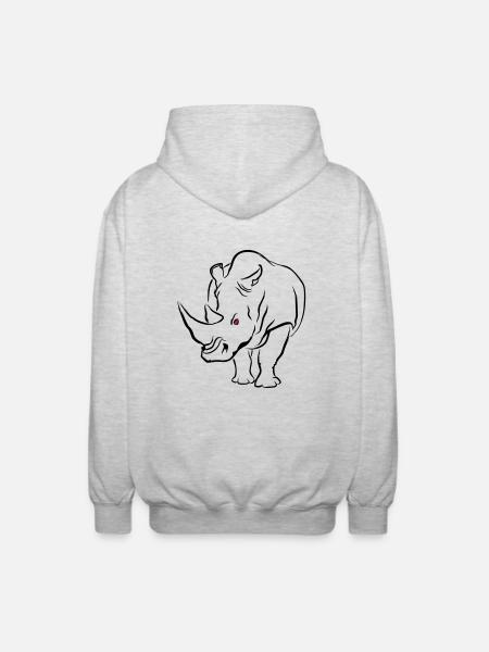 RHINO - Unisex Kapuzenjacke - Hellgrau meliert
