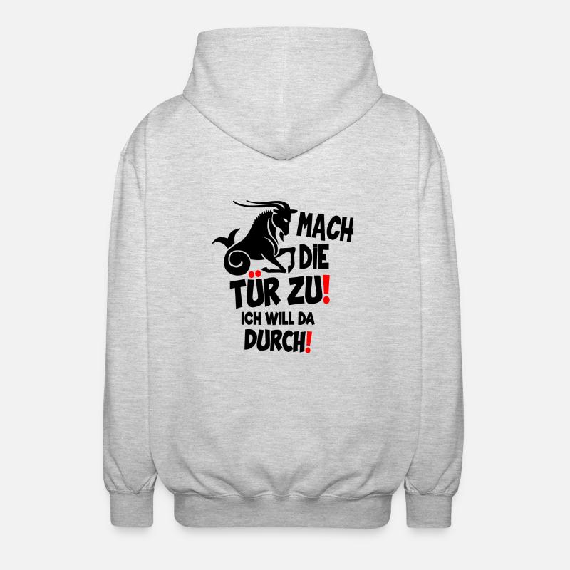 Steinbock Spruch - Unisex Kapuzenjacke - Hellgrau meliert