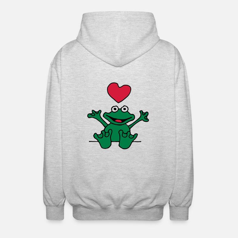 heart_frog_1220113c_b - Veste à capuche unisexe - gris clair chiné