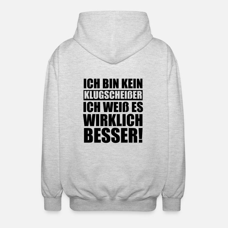 Klugscheißer - Unisex Kapuzenjacke - Hellgrau meliert