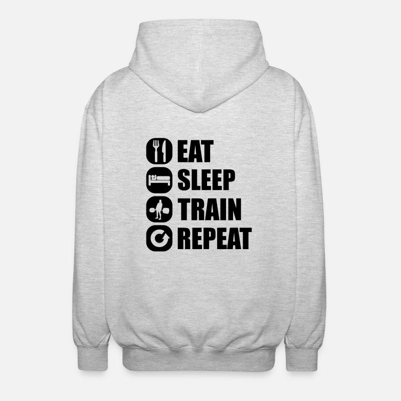 eat_sleep_train_repeat_9_1f - Veste à capuche unisexe - gris clair chiné