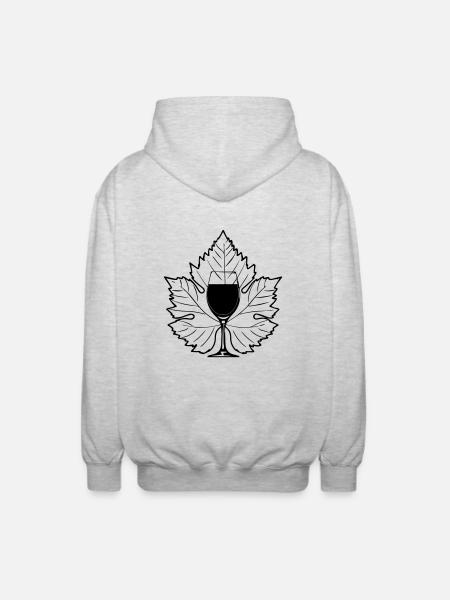 Wine grapes - Unisex Hooded Jacket - light heather grey