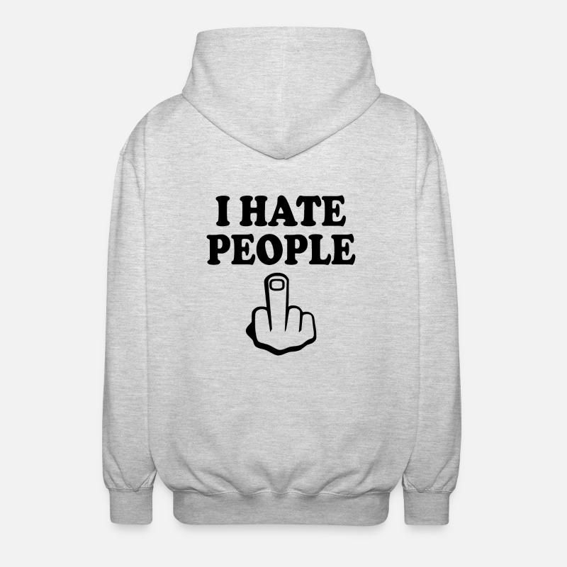 I hate people - Veste à capuche unisexe - gris clair chiné