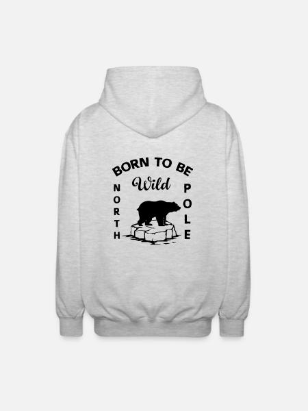 Polar Bear Wilderness Antarctica - Unisex Hooded Jacket - light heather grey