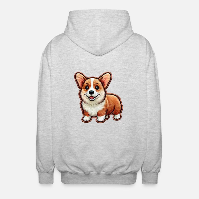 Corgi - Unisex Kapuzenjacke - Hellgrau meliert