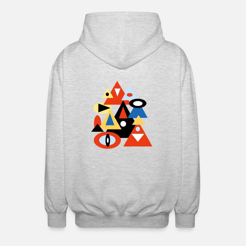 Geometrisches abstraktes Pyramidendesign - Unisex Kapuzenjacke - Hellgrau meliert
