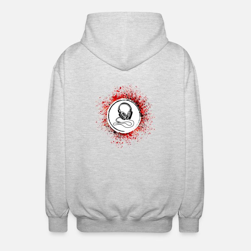 Kopfhörer Symbol - Unisex Kapuzenjacke - Hellgrau meliert