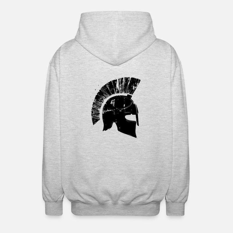 Icône du casque Spartan - Veste à capuche unisexe - gris clair chiné