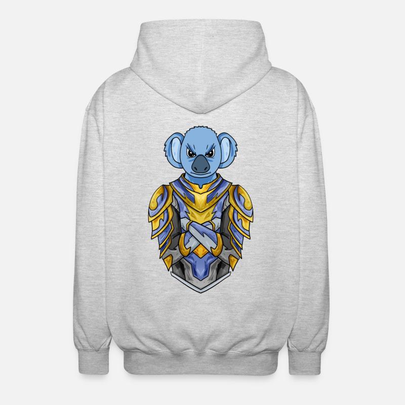 Knight Koala Crusader - Unisex Hooded Jacket - light heather grey